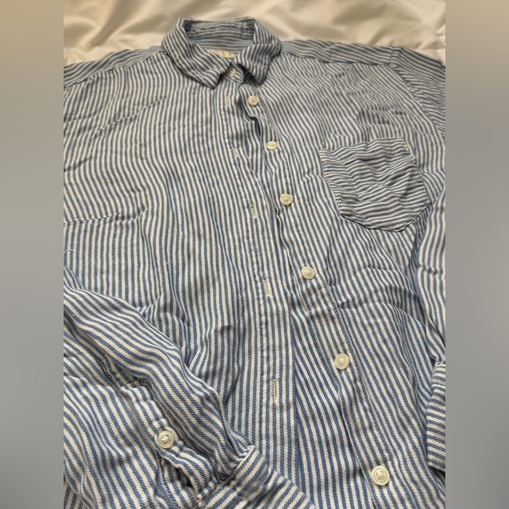 Classic Blue Striped Button-Down Shirt
